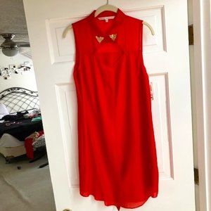 Rachel Roy Red Embellished Collar Dress or Tunic Top